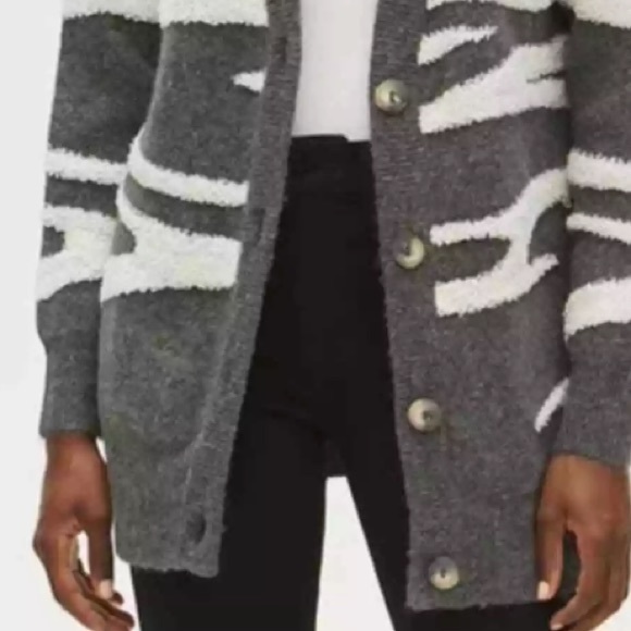 NWT Michael Stars Nell Cardigan in Charcoal Combo, 2X, Soft, Cozy Texture - Picture 5 of 10